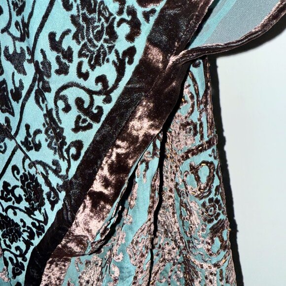 Free People Kite and Butterfly Hand Beaded Velvet Burnout Kimono Cardigan - Picture 11 of 12